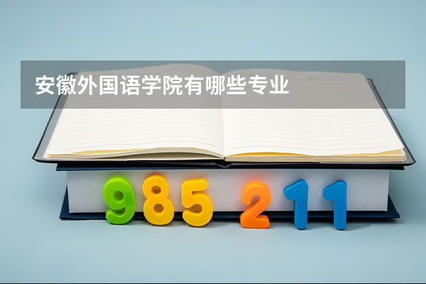 安徽外国语学院有哪些专业