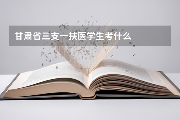 甘肃省三支一扶医学生考什么